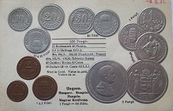 Dombornyomott érmés korabeli levelezőlap