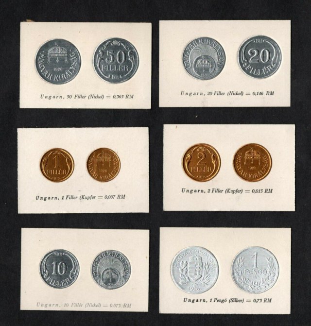 Greiling Münz Sammlung pengő érmés kiskártya
