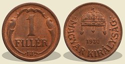 1930-as 1 filléres - (1930 1 fillér)