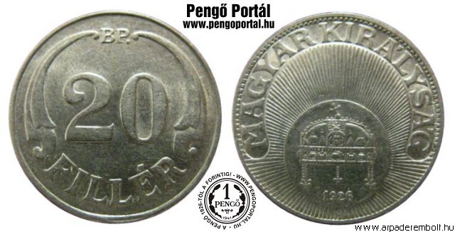 1926-os 20 fillres - (1926 20 fillr)