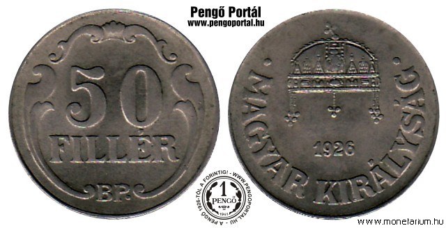1926-os 50 fillres - (1926 50 fillr)