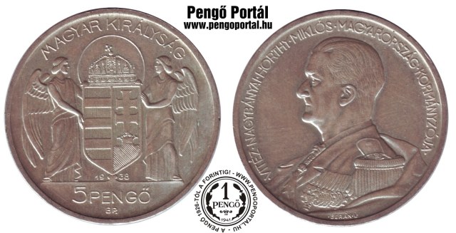 1938-as Horthy Mikls 5 pengs - (1938 5 peng)