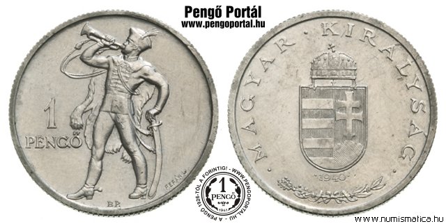 1940-es alumnium 1 pengs prbaveret