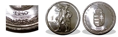 1940-es ezst 1 pengs prbaveret tervezet