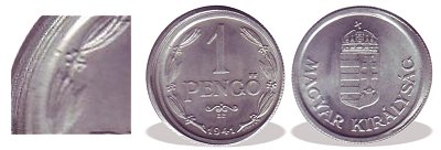 1941-es félrevert 1 pengős