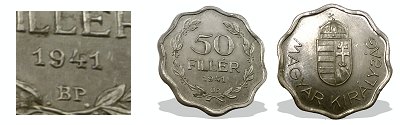 1941-es 50 fillres 10 szglet hullmos perem  prbaveret-tervezet